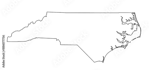 Bild auf Leinwand North Carolina state empty border outline