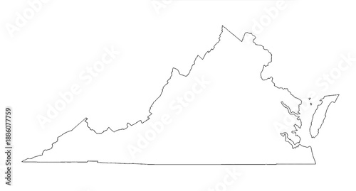 Foto Virginia state empty border outline