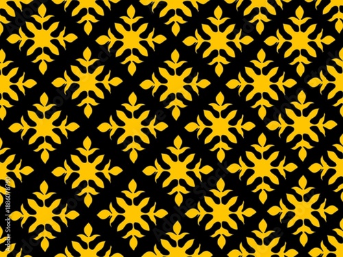 seamless pattern with golden flowers