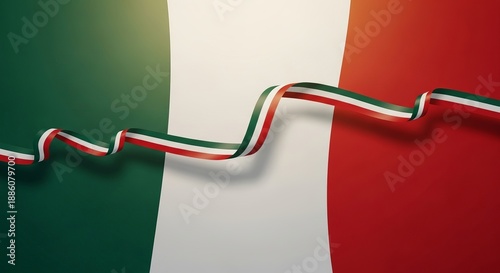 Wallpaper Mural Italian flag ribbon with tricolor background Torontodigital.ca