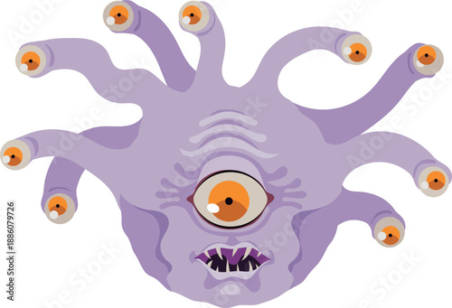 beholder fantasy monster with many eyes