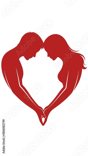 Silhouette of couple in love.