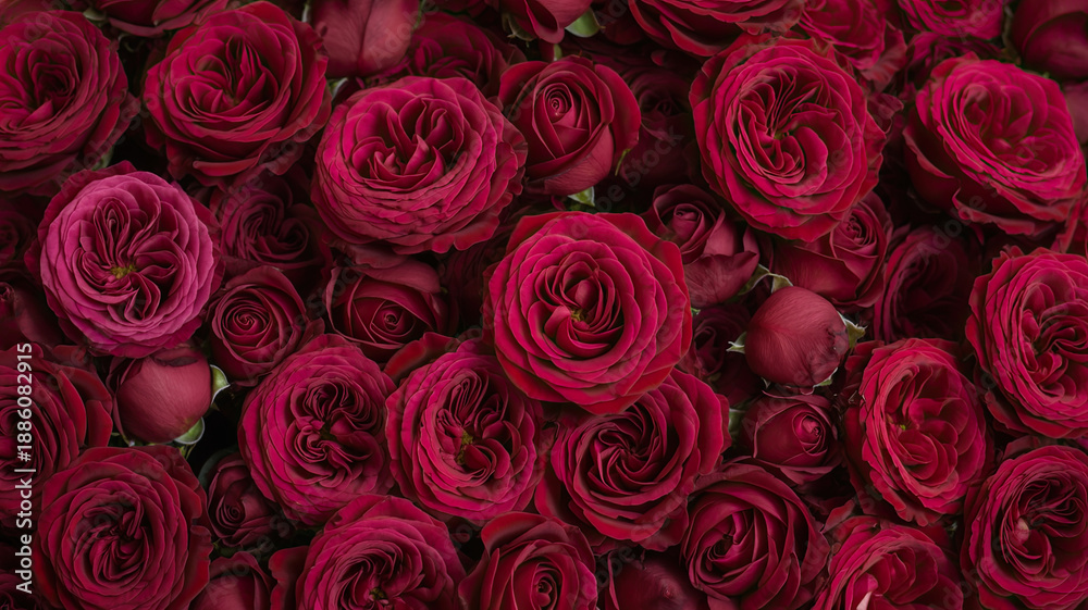 Fototapeta premium Vibrant cluster of red roses