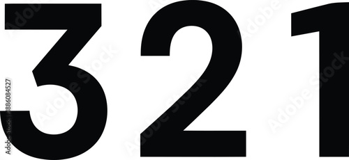 Large Black Numbers on White Background.