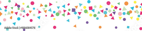 Colorful Confetti Shapes and Circles Decoration.