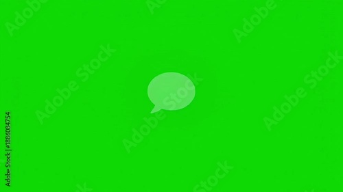 Minimalist green background with a soft, glowing speech bubble icon, symbolizing communication and ideas.
