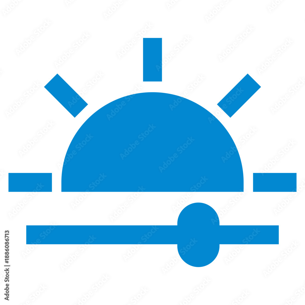 Obraz premium Flat Colored Brightness Icon for Display Settings