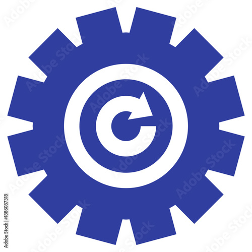 Flat Colored System Update Icon for Software Maintenance