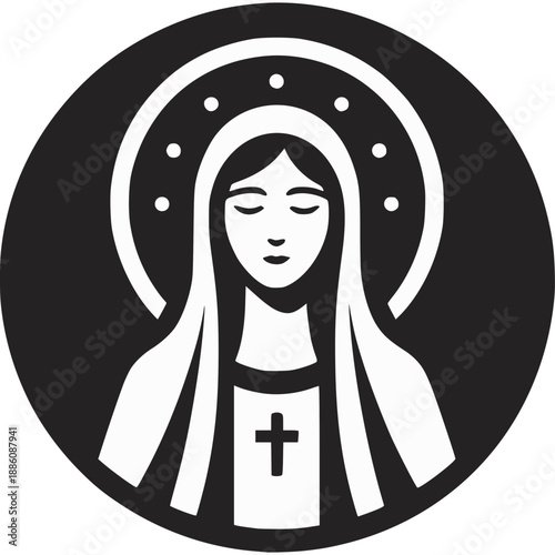 Virgin Mary Icon Vector