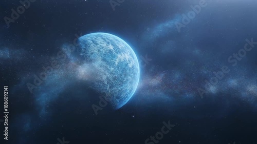 Wallpaper Mural Abstract rendering of a blue planet in outer space. Torontodigital.ca