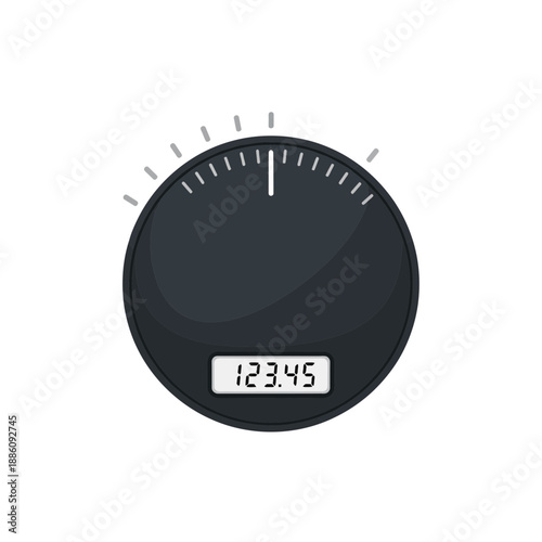 Digital dial with numerical display and measurement marks