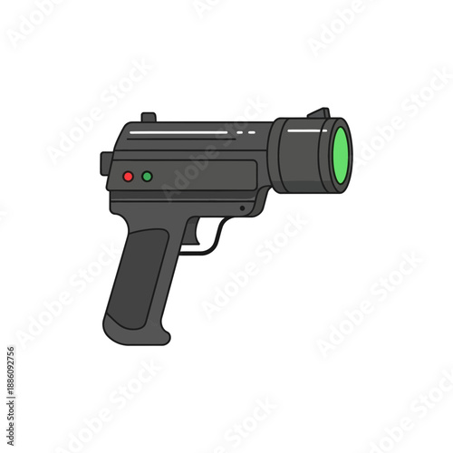 Futuristic Sci-Fi Gun with Green Laser Sight