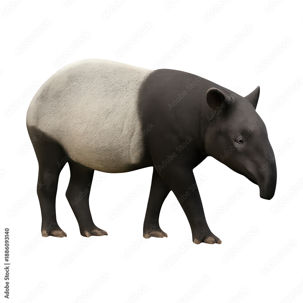 Obraz premium PNG Realistic tapir animal illustration.
