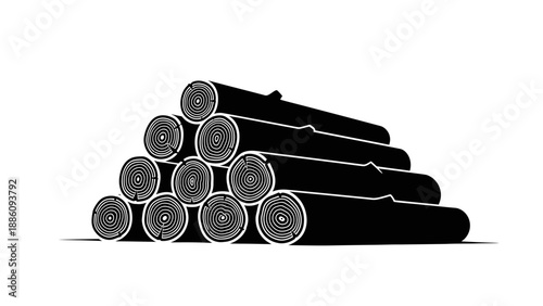 Pile of logs illustration on a white background.