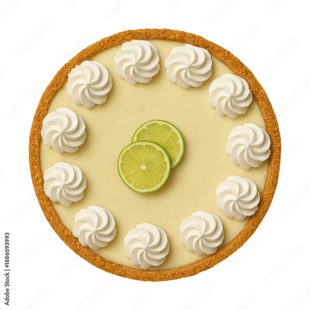 Fototapeta premium PNG Lime pie with whipped cream