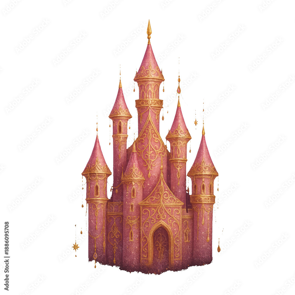 Obraz premium PNG Enchanting fairytale castle illustration.