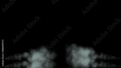 Smoke and Fog Overlay Elements on Black Background for Creative Design and Visual Effects