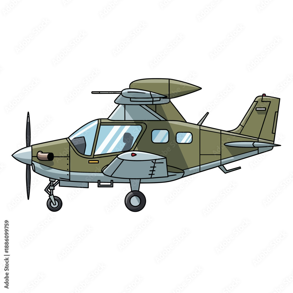 Obraz premium Cartoon Military Aircraft