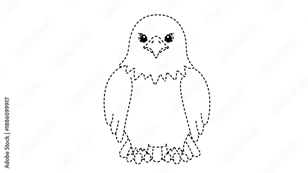 Obraz premium Cute cartoon owl standing on looking happy and friendly