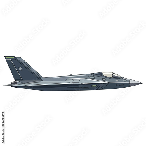 Modern Stealth Fighter Jet
