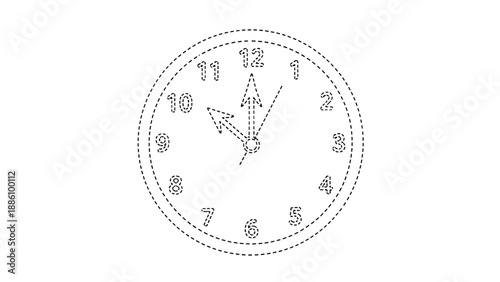 Analog clock with hour and minute hands on showing time