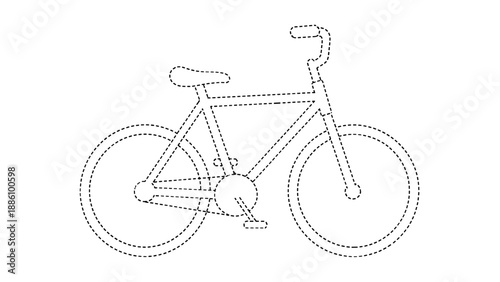 Line drawing of a bicycle on in simple style