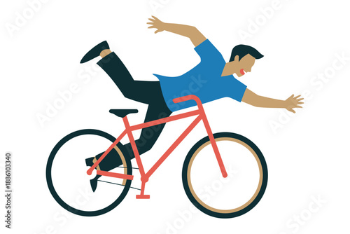 Cyclist loses control of bicycle while riding during outdoor recreation.