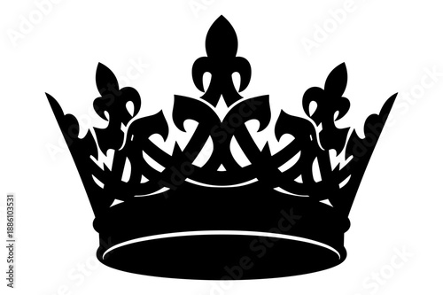 Εκτύπωση καμβά Black silhouette of a royal crown