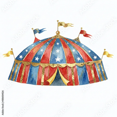 circus tent isolated on white