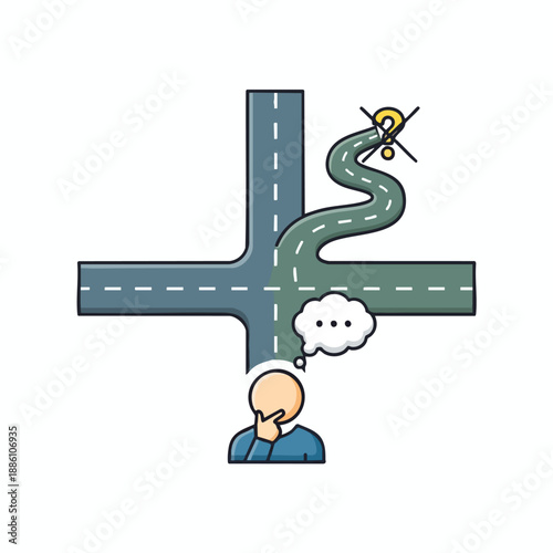 Man contemplating alternative route to destination