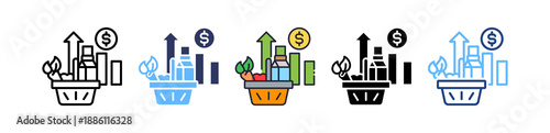 Market Inflation multiple icon