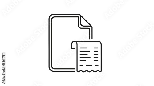 Document with a receipt icon representing financial transaction processing