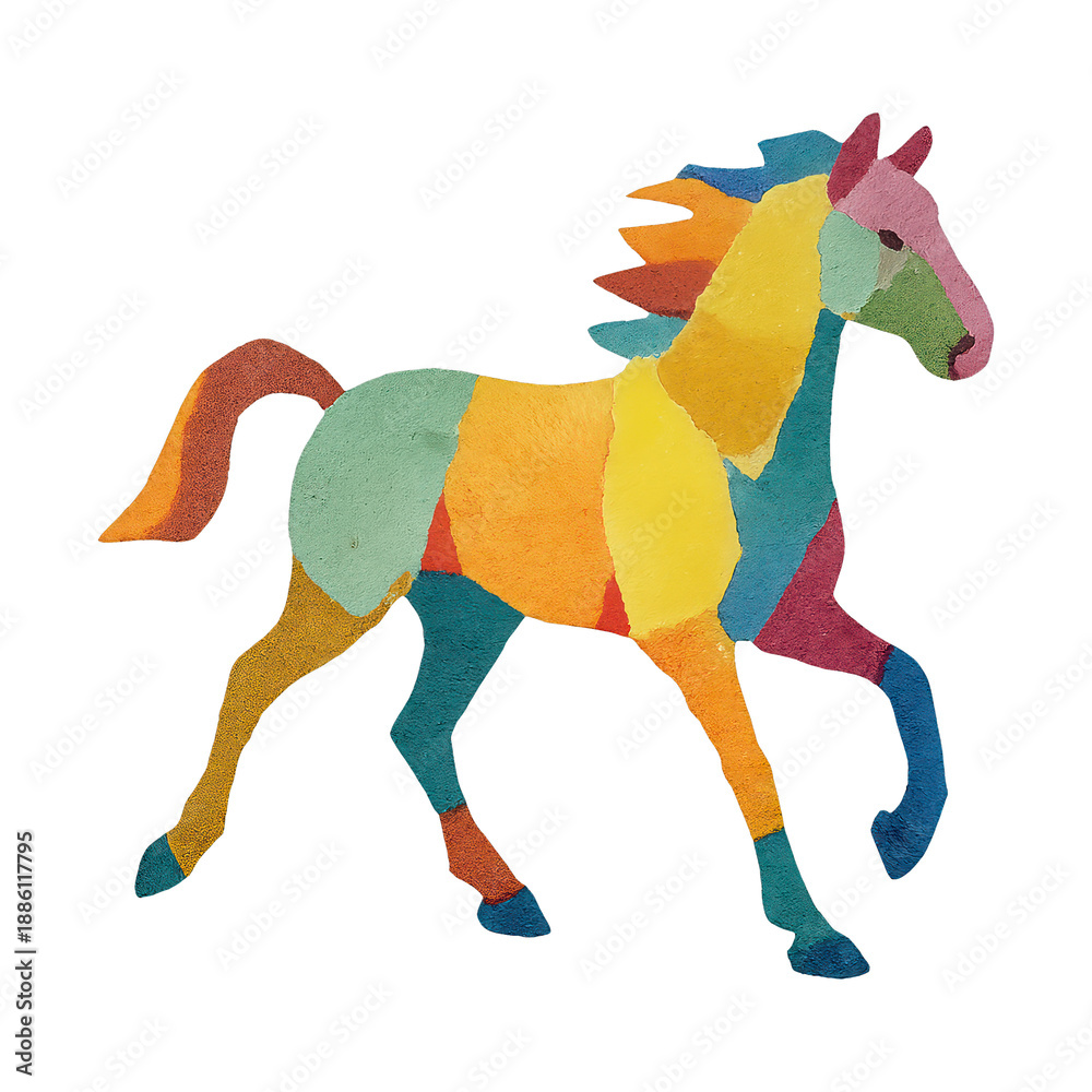 Obraz premium PNG Colorful abstract horse illustration