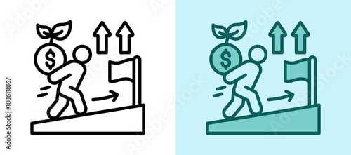 Future Growth whitegreen icon