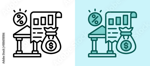 Fiscal Policy whitegreen icon