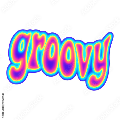 PNG Colorful retro psychedelic typography