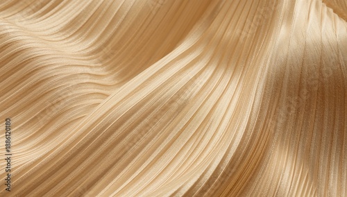 Abstract gold satin texture with elegant wavy pleats
