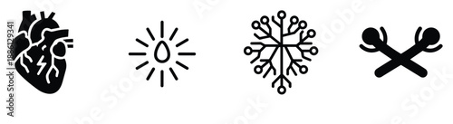 Heart and bones diagram anatomical silhouette design healthcare science medical illustration