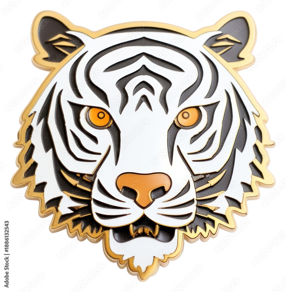 Naklejka premium PNG Brooch of cute tiger accessories accessory jewelry.