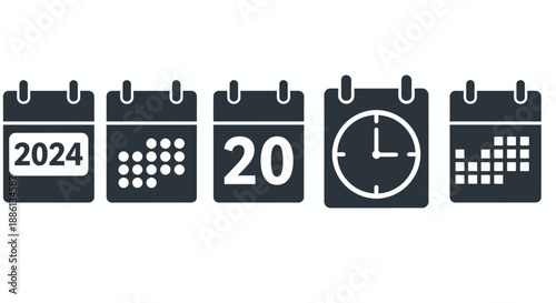 Illustration showing upcoming dates and clock for scheduling and planning.