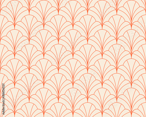 Abstract floral seamless pattern. Vector art deco texture. Geometric minimalist background.