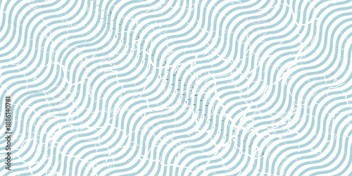 Seamless Wave Pattern, Hand drawn water sea vector background. Wavy beach print, curly grunge paint lines,