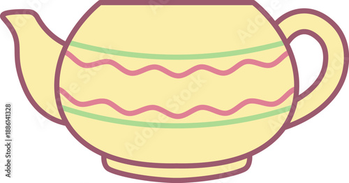 Teapot With Handle Outline Drawing