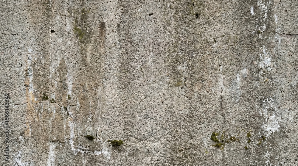Obraz premium A close-up view of a weathered concrete wall with visible stains and texture