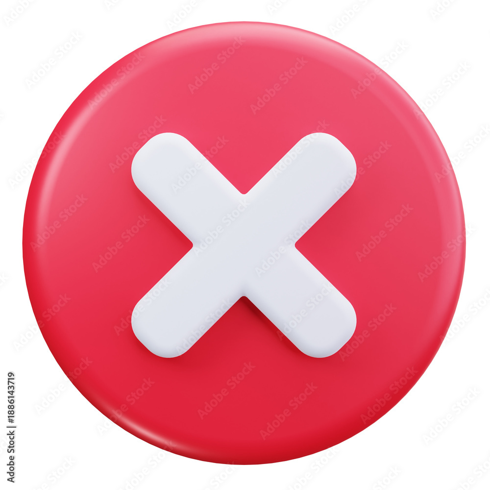 Obraz premium 3D Close Cancel User Interface Icon