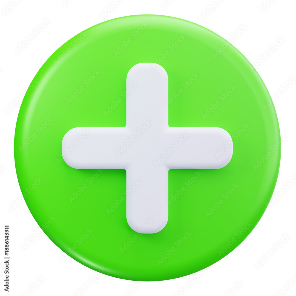 Obraz premium 3D Add Plus User Interface Icon