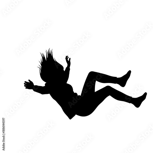 Silhouette of a person falling backwards depicting a sense of loss or despair
