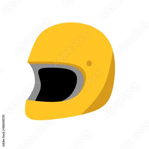 Illustration of a yellow motorcycle helmet 