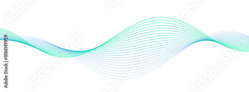 abstract banner background with flowing turquoise and green waves