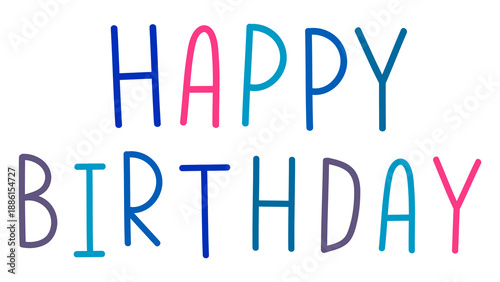 Canvas Print Png happy birthday multicolored word illustration